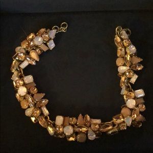 Jcrew pink rhinestone cluster necklace